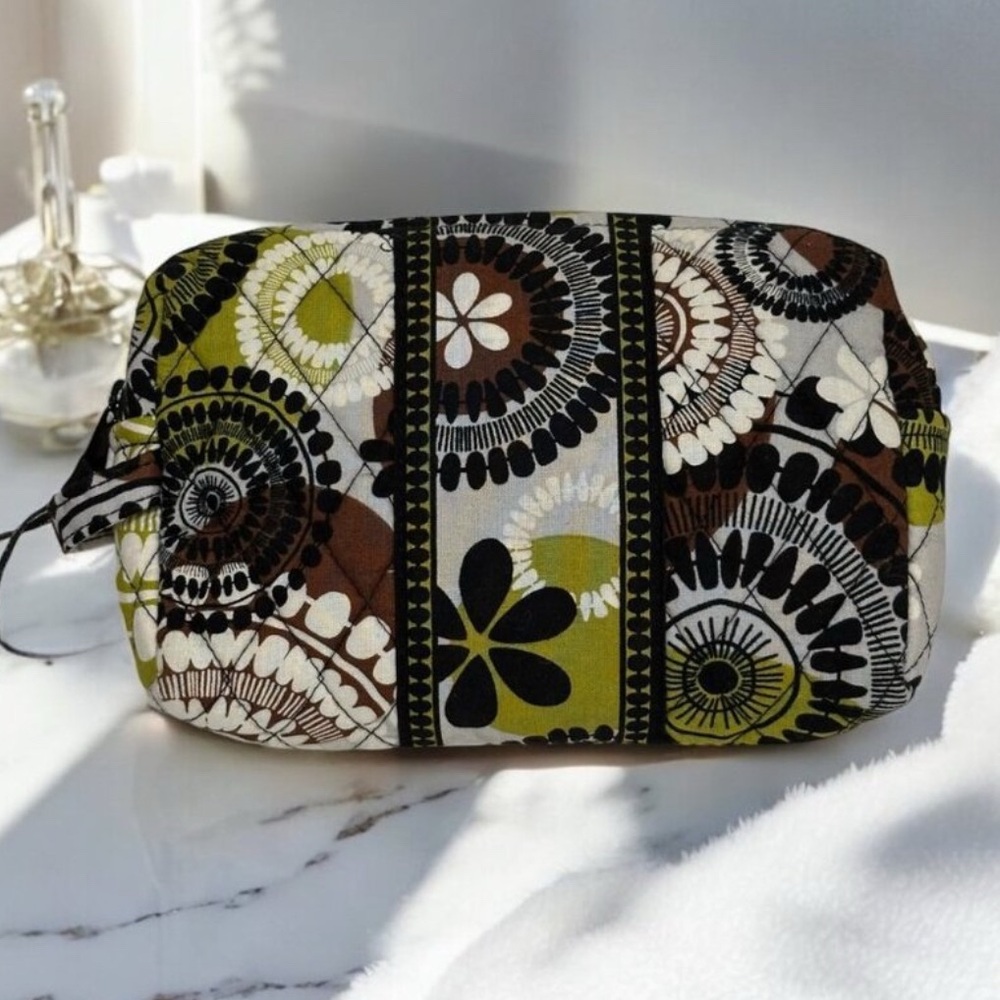 Vera Bradley Black and White Floral makeup Pouch